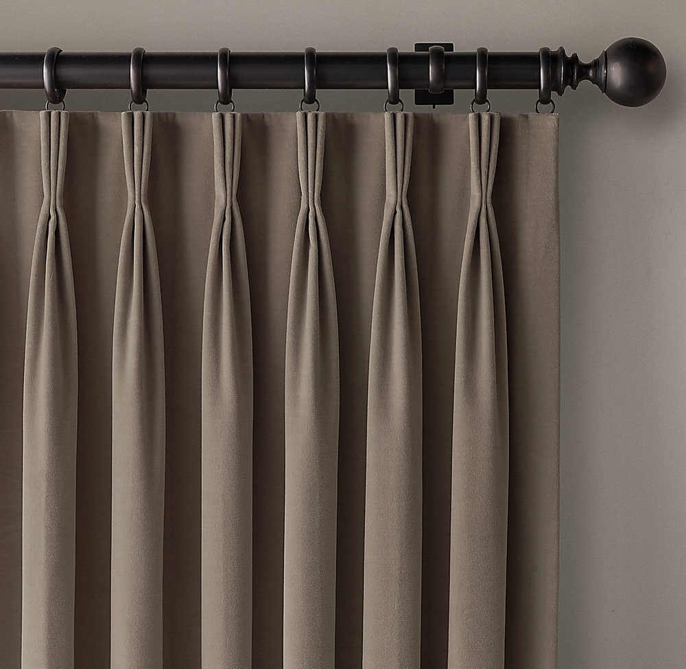 Triple pinch pleat curtains